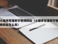 小程序搭建教学视频网站（小程序搭建教学视频网站怎么弄）